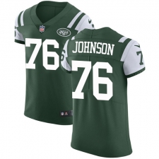 Men's Nike New York Jets #76 Wesley Johnson Elite Green Team Color NFL Jersey