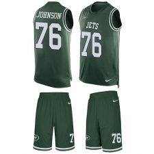 Men's Nike New York Jets #76 Wesley Johnson Limited Green Tank Top Suit NFL Jersey