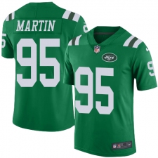 Men's Nike New York Jets #95 Josh Martin Elite Green Rush Vapor Untouchable NFL Jersey
