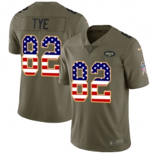 Youth Nike New York Jets #82 Will Tye Limited Olive/USA Flag 2017 Salute to Service NFL Jersey