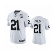 Men's Oakland Raiders #21 Gareon Conley White 60th Anniversary Vapor Untouchable Limited Player 100th Season Football Jersey