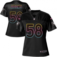 Women's Nike Oakland Raiders #58 Tyrell Adams Game Black Fashion NFL Jersey