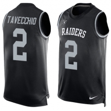 Men's Nike Oakland Raiders #2 Giorgio Tavecchio Limited Black Player Name & Number Tank Top NFL Jersey