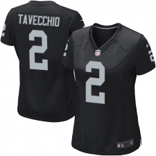 Women's Nike Oakland Raiders #2 Giorgio Tavecchio Game Black Team Color NFL Jersey