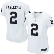 Women's Nike Oakland Raiders #2 Giorgio Tavecchio Game White NFL Jersey