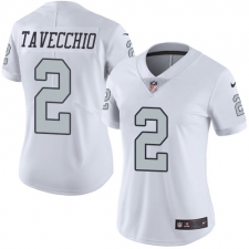 Women's Nike Oakland Raiders #2 Giorgio Tavecchio Limited White Rush Vapor Untouchable NFL Jersey