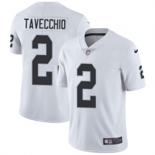 Youth Nike Oakland Raiders #2 Giorgio Tavecchio White Vapor Untouchable Elite Player NFL Jersey