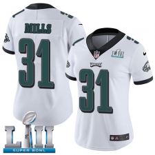Women's Nike Philadelphia Eagles #31 Jalen Mills White Vapor Untouchable Limited Player Super Bowl LII NFL Jersey