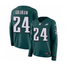 Women's Nike Philadelphia Eagles #24 Corey Graham Limited Green Therma Long Sleeve NFL Jersey