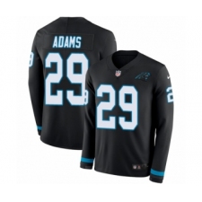 Men's Nike Carolina Panthers #29 Mike Adams Limited Black Therma Long Sleeve NFL Jersey