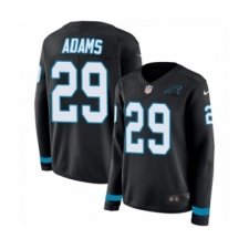 Women's Nike Carolina Panthers #29 Mike Adams Limited Black Therma Long Sleeve NFL Jersey
