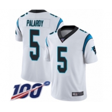 Men's Carolina Panthers #5 Michael Palardy White Vapor Untouchable Limited Player 100th Season Football Jersey
