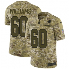 Youth Nike Carolina Panthers #60 Daryl Williams Limited Camo 2018 Salute to Service NFL Jersey