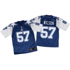 Men's Nike Dallas Cowboys #57 Damien Wilson Elite White/Navy Throwback NFL Jersey