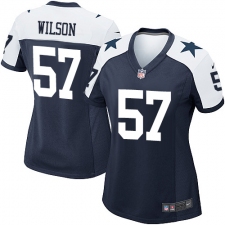 Women's Nike Dallas Cowboys #57 Damien Wilson Game Navy Blue Throwback Alternate NFL Jersey