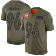 Men's Denver Broncos #96 Shelby Harris Limited Camo 2019 Salute to Service Football Jersey