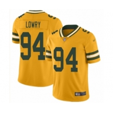 Men's Green Bay Packers #94 Dean Lowry Limited Gold Inverted Legend Football Jersey