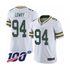 Men's Green Bay Packers #94 Dean Lowry White Vapor Untouchable Limited Player 100th Season Football Jersey