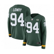 Women's Nike Green Bay Packers #94 Dean Lowry Limited Green Therma Long Sleeve NFL Jersey