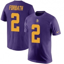 Nike Minnesota Vikings #2 Kai Forbath Purple Rush Pride Name & Number T-Shirt