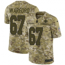 Men's Nike New Orleans Saints #67 Larry Warford Limited Camo 2018 Salute to Service NFL Jersey