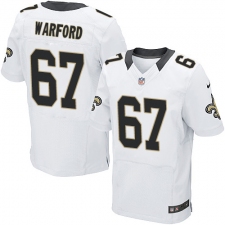 Men's Nike New Orleans Saints #67 Larry Warford White Vapor Untouchable Elite Player NFL Jersey