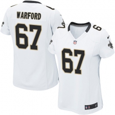 Women's Nike New Orleans Saints #67 Larry Warford Game White NFL Jersey