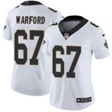 Women's Nike New Orleans Saints #67 Larry Warford White Vapor Untouchable Elite Player NFL Jersey
