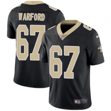 Youth Nike New Orleans Saints #67 Larry Warford Black Team Color Vapor Untouchable Limited Player NFL Jersey