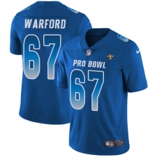 Youth Nike New Orleans Saints #67 Larry Warford Limited Royal Blue 2018 Pro Bowl NFL Jersey