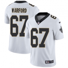 Youth Nike New Orleans Saints #67 Larry Warford White Vapor Untouchable Limited Player NFL Jersey