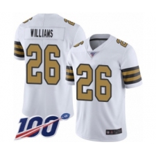 Men's New Orleans Saints #26 P.J. Williams Limited White Rush Vapor Untouchable 100th Season Football Jersey
