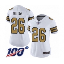 Women's New Orleans Saints #26 P.J. Williams Limited White Rush Vapor Untouchable 100th Season Football Jersey