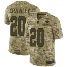 Men's Nike New Orleans Saints #20 Ken Crawley Limited Camo 2018 Salute to Service NFL Jersey