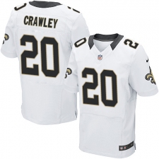 Men's Nike New Orleans Saints #20 Ken Crawley White Vapor Untouchable Elite Player NFL Jersey