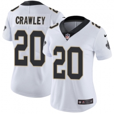 Women's Nike New Orleans Saints #20 Ken Crawley White Vapor Untouchable Elite Player NFL Jersey