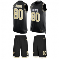 Men's Nike New Orleans Saints #80 Clay Harbor Limited Black Tank Top Suit NFL Jersey