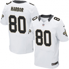 Men's Nike New Orleans Saints #80 Clay Harbor White Vapor Untouchable Elite Player NFL Jersey