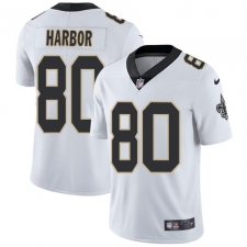 Youth Nike New Orleans Saints #80 Clay Harbor White Vapor Untouchable Limited Player NFL Jersey