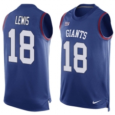 Men's Nike New York Giants #18 Roger Lewis Limited Royal Blue Player Name & Number Tank Top NFL Jersey