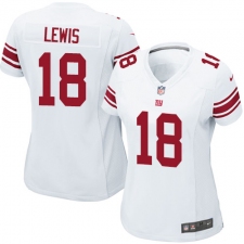 Women's Nike New York Giants #18 Roger Lewis Game White NFL Jersey