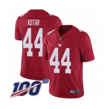 Men's New York Giants #44 Doug Kotar Red Limited Red Inverted Legend 100th Season Football Jersey