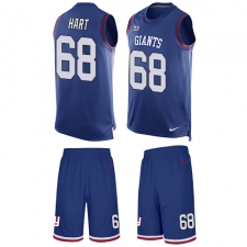 Men's Nike New York Giants #68 Bobby Hart Limited Royal Blue Tank Top Suit NFL Jersey