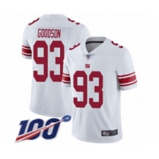 Men's New York Giants #93 B.J. Goodson White Vapor Untouchable Limited Player 100th Season Football Jersey