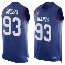Men's Nike New York Giants #93 B.J. Goodson Limited Royal Blue Player Name & Number Tank Top NFL Jersey