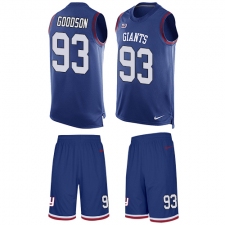 Men's Nike New York Giants #93 B.J. Goodson Limited Royal Blue Tank Top Suit NFL Jersey