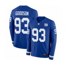 Men's Nike New York Giants #93 B.J. Goodson Limited Royal Blue Therma Long Sleeve NFL Jersey