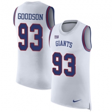 Men's Nike New York Giants #93 B.J. Goodson White Rush Player Name & Number Tank Top NFL Jersey