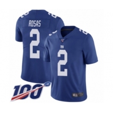 Men's New York Giants #2 Aldrick Rosas Royal Blue Team Color Vapor Untouchable Limited Player 100th Season Football Jersey