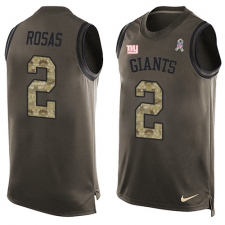 Men's Nike New York Giants #2 Aldrick Rosas Limited Green Salute to Service Tank Top NFL Jersey